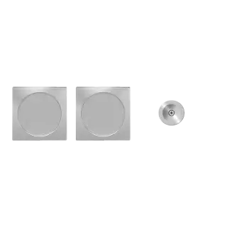 EPDQ 3 0S 71 - Karcher Design Square Pocket Door Set &lpar;Non Locking&rpar; - Satin Stainless Steel