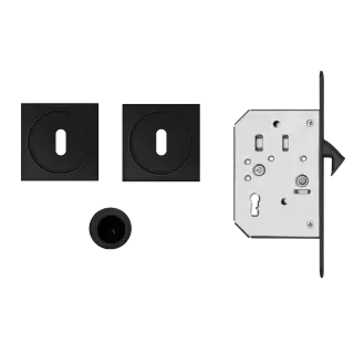 EPDQ 3 BB 83 - Karcher Design Square Pocket Door Set &lpar;Keyhole&rpar; - Cosmos Black