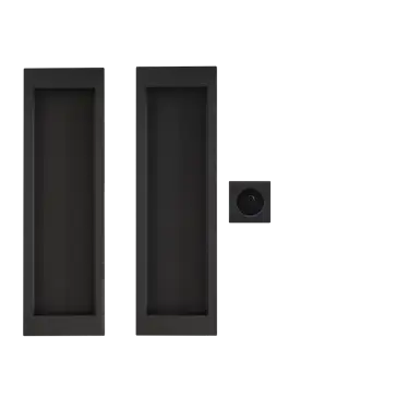 Click Here To Enlarge This Photo Of EPDQ 2 0S 83 - Karcher Design Rectangular Pocket Door Flush Handle Set &lpar;Non Locking&rpar; - Cosmos Black