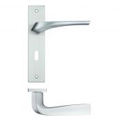 RM061SC - Zoo Hardware Rosso Maniglie 'Aries' Lever Lock (57mm c/c) on Backplate (190x42mm) Satin Chrome