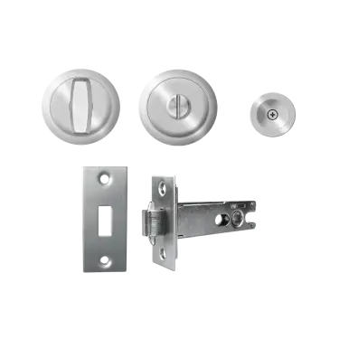 Click Here To Enlarge This Photo Of EPD4 71 - Karcher Design Round Pocket Door Flush Handle Set &lpar;Privacy Latch&rpar; - Satin Stainless Steel