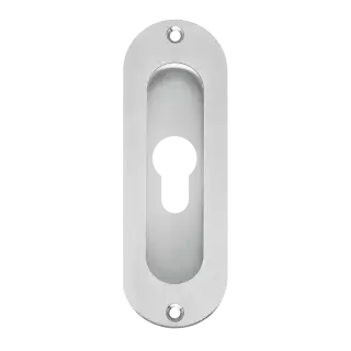 EZ1702 PZ 71 - Karcher Design Oval Euro Profile Flush Pull 120mm &lpar;Face Fix&rpar; - Satin Stainless Steel