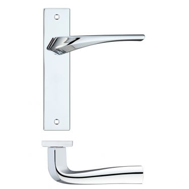 Click Here To Enlarge This Photo Of RM062CP - Zoo Hardware Rosso Maniglie 'Aries' Lever Latch on Backplate (190x42mm) Polished Chrome