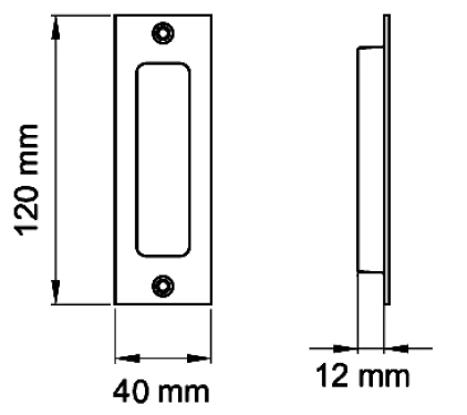 Click Here To Enlarge This Photo Of EZ1703Q 71 - Karcher Design Rectangular Flush Pull Handle 120mm &lpar;Face Fix&rpar; - Satin Stainless Steel