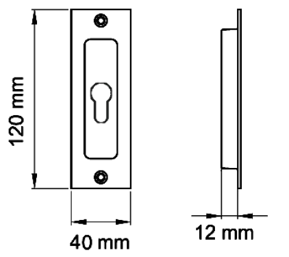 Click Here To Enlarge This Photo Of EZ1703Q PZ 71 - Karcher Design Rectangular Euro Profile Flush Pull 120mm &lpar;Face Fix&rpar; - Satin Stainless Steel