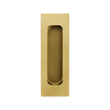 Click Here To Enlarge This Photo Of EZ1720Q 88 - Karcher Design Rectangular Flush Pull Handle 120mm &lpar;Concealed Fix&rpar; - Satin Brass