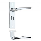RM063CP - Zoo Hardware Rosso Maniglie 'Aries' Lever Bathroom (57mm c/c) on Backplate (190x42mm) Polished Chrome