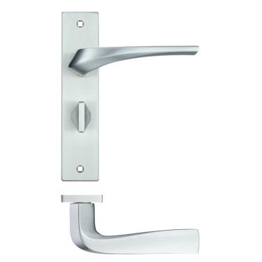 Click Here To Enlarge This Photo Of RM063SC - Zoo Hardware Rosso Maniglie 'Aries' Lever Bathroom (57mm c/c) on Backplate (190x42mm) Satin Chrome
