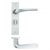 RM063SC - Zoo Hardware Rosso Maniglie 'Aries' Lever Bathroom (57mm c/c) on Backplate (190x42mm) Satin Chrome