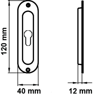 Click Here To Enlarge This Photo Of Z1702 PZ 60 - Karcher Design Oval Euro Profile Flush Pull 153mm &lpar;Face Fix&rpar; - Satin Nickel