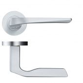 RM090SC - Zoo Hardware Rosso Maniglie 'Lyra' Lever on Round Rose - Satin Chrome