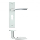 RM091EPSC - Zoo Hardware Rosso Maniglie 'Lyra' Lever Euro Profile Lock (47.5mm c/c) on Backplate (190x42mm) Satin Chrome