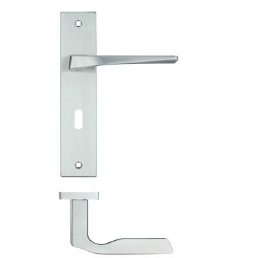 Click Here To Enlarge This Photo Of RM091SC - Zoo Hardware Rosso Maniglie 'Lyra' Lever Lock (57mm c/c) on Backplate (190x42mm) Satin Chrome