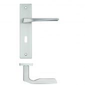 RM091SC - Zoo Hardware Rosso Maniglie 'Lyra' Lever Lock (57mm c/c) on Backplate (190x42mm) Satin Chrome