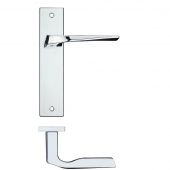 RM092CP - Zoo Hardware Rosso Maniglie 'Lyra' Lever Latch on Backplate (190x42mm) Polished Chrome