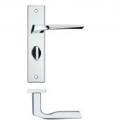RM093CP - Zoo Hardware Rosso Maniglie 'Lyra' Lever Bathroom (57mm c/c) on Backplate (190x42mm) Polished Chrome