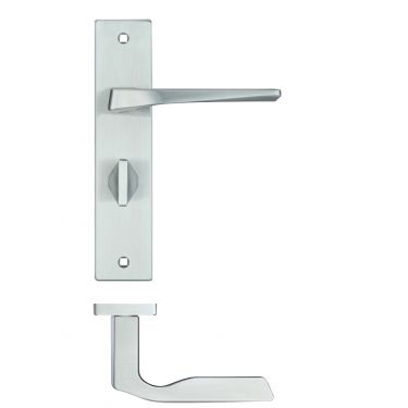 Click Here To Enlarge This Photo Of RM093SC - Zoo Hardware Rosso Maniglie 'Lyra' Lever Bathroom (57mm c/c) on Backplate (190x42mm) Satin Chrome
