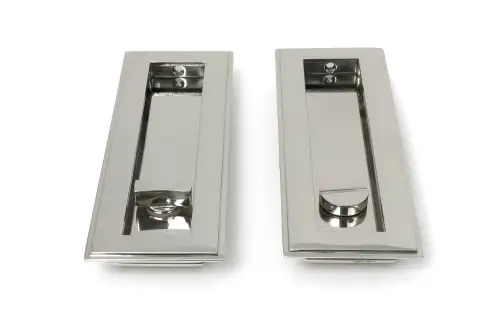 Click Here To Enlarge This Photo Of 52497 From The Anvil Polished Marine SS &lpar;316&rpar; 175mm Art Deco Rectangular Pull - Privacy Set