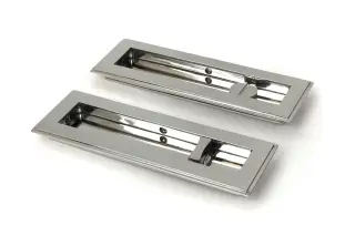 52497 From The Anvil Polished Marine SS &lpar;316&rpar; 175mm Art Deco Rectangular Pull - Privacy Set