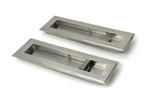 Click Here To Enlarge This Photo Of 52498 From The Anvil Satin Marine SS &lpar;316&rpar; 175mm Art Deco Rectangular Pull - Privacy Set