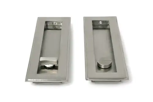 Click Here To Enlarge This Photo Of 52498 From The Anvil Satin Marine SS &lpar;316&rpar; 175mm Art Deco Rectangular Pull - Privacy Set
