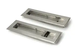 52498 From The Anvil Satin Marine SS &lpar;316&rpar; 175mm Art Deco Rectangular Pull - Privacy Set