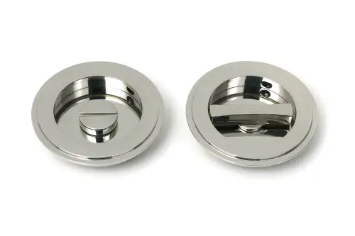 Click Here To Enlarge This Photo Of 52515 From The Anvil Polished Marine SS &lpar;316&rpar; 75mm Art Deco Round Pull - Privacy Set