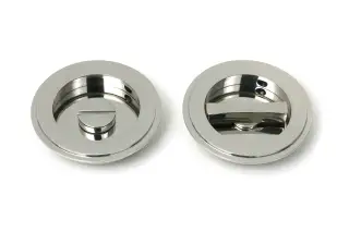 52515 From The Anvil Polished Marine SS &lpar;316&rpar; 75mm Art Deco Round Pull - Privacy Set