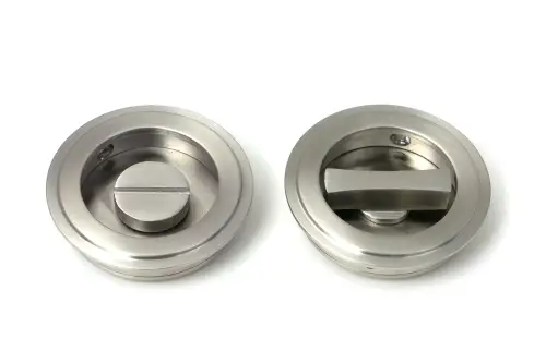 Click Here To Enlarge This Photo Of 52514 From The Anvil Satin Marine SS &lpar;316&rpar; 60mm Art Deco Round Pull - Privacy Set