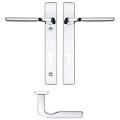 RM12NP92CP - Zoo Hardware Rosso Maniglie 'Vela' Lever 92mm Euro Lock on Narrow Backplate (220x32mm) 122mm Screw Centres -Polished Chrome