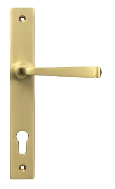 Click Here To Enlarge This Photo Of 52084 From The Anvil Satin Brass Avon Slimline Lever Espag&period; Lock Set