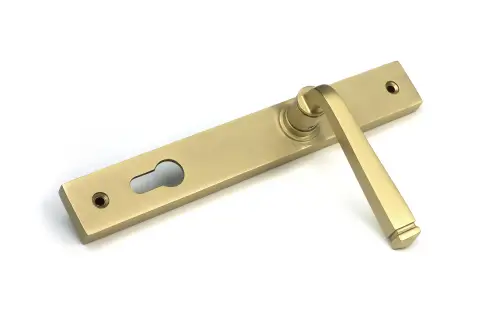 Click Here To Enlarge This Photo Of 52084 From The Anvil Satin Brass Avon Slimline Lever Espag&period; Lock Set