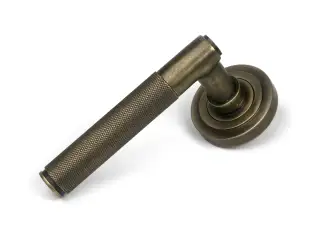 52434 From The Anvil Burnished Brass Brompton Lever on Rose Set &lpar;Art Deco&rpar;