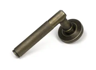 52435 From The Anvil Burnished Brass Brompton Lever on Rose Set &lpar;Beehive&rpar;