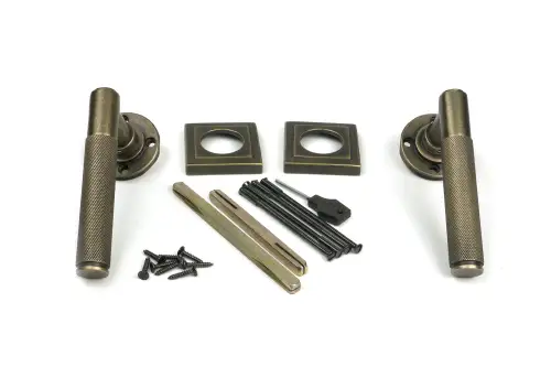 Click Here To Enlarge This Photo Of 52436 From The Anvil Burnished Brass Brompton Lever on Rose Set &lpar;Square&rpar;