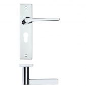 RM131EPCP - Zoo Hardware Rosso Maniglie 'Draco' Lever Euro Profile Lock (47.5mm c/c) on Backplate (190x42mm) Polished Chrome