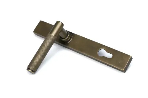 Click Here To Enlarge This Photo Of 52415 From The Anvil Burnished Brass Brompton Slimline Lever Espag&period; Lock Set