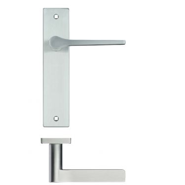 Click Here To Enlarge This Photo Of RM132SC - Zoo Hardware Rosso Maniglie 'Draco' Lever Latch on Backplate (190x42mm) Satin Chrome