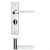 RM133CP - Zoo Hardware Rosso Maniglie 'Draco' Lever Bathroom (57mm c/c) on Backplate (190x42mm) Polished Chrome