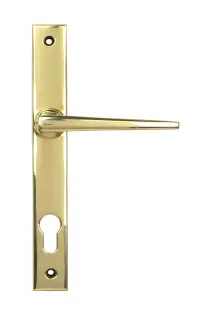 52607 From The Anvil Polished Brass Eaton Slimline Lever Espag&period; Lock Set