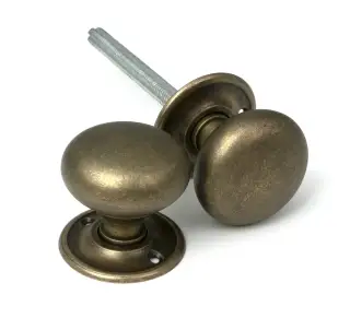 52441 From The Anvil Burnished Brass 49mm Mushroom Mortice&sol;Rim Knob Set