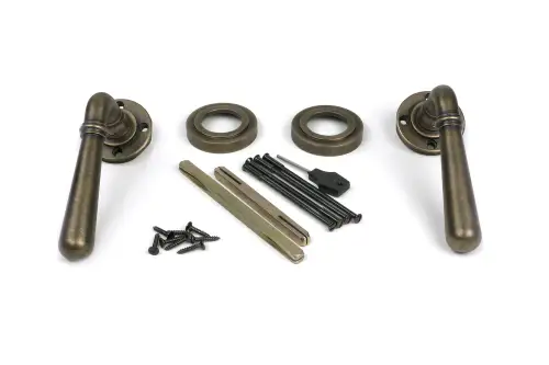 Click Here To Enlarge This Photo Of 52438 From The Anvil Burnished Brass Newbury Lever on Rose Set &lpar;Art Deco&rpar;