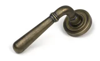 52438 From The Anvil Burnished Brass Newbury Lever on Rose Set &lpar;Art Deco&rpar;