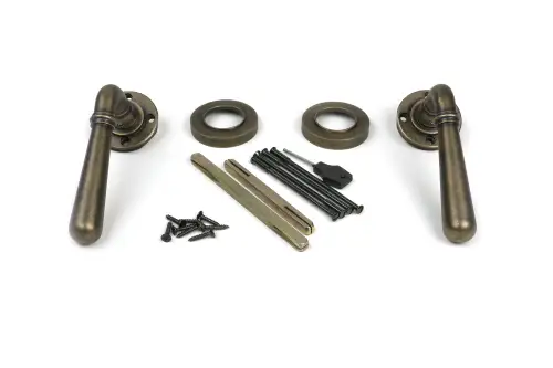 Click Here To Enlarge This Photo Of 52437 From The Anvil Burnished Brass Newbury Lever on Rose Set &lpar;Plain&rpar;
