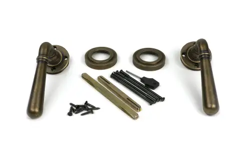 Click Here To Enlarge This Photo Of 52641 From The Anvil Burnished Brass Newbury Lever on Rose Set &lpar;Art Deco&rpar; - Unsprung