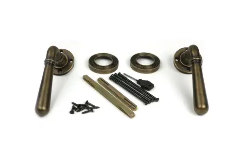 Click Here To Enlarge This Photo Of 52642 From The Anvil Burnished Brass Newbury Lever on Rose Set &lpar;Beehive&rpar; - Unsprung