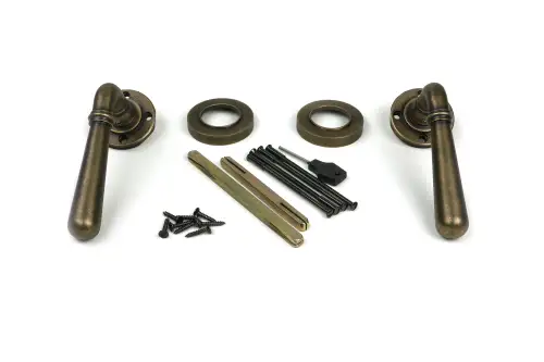 Click Here To Enlarge This Photo Of 52640 From The Anvil Burnished Brass Newbury Lever on Rose Set &lpar;Plain&rpar; - Unsprung