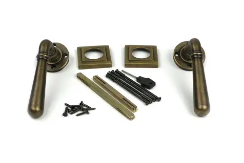 Click Here To Enlarge This Photo Of 52643 From The Anvil Burnished Brass Newbury Lever on Rose Set &lpar;Square&rpar; - Unsprung