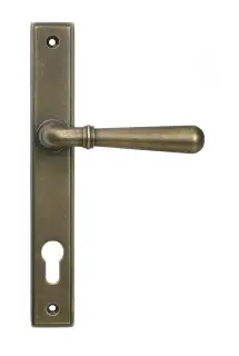 52285 From The Anvil Burnished Brass Newbury Slimline Lever Espag&period; Lock Set