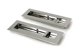 52501 From The Anvil Polished Marine SS &lpar;316&rpar; 175mm Plain Rectangular Pull - Privacy Set